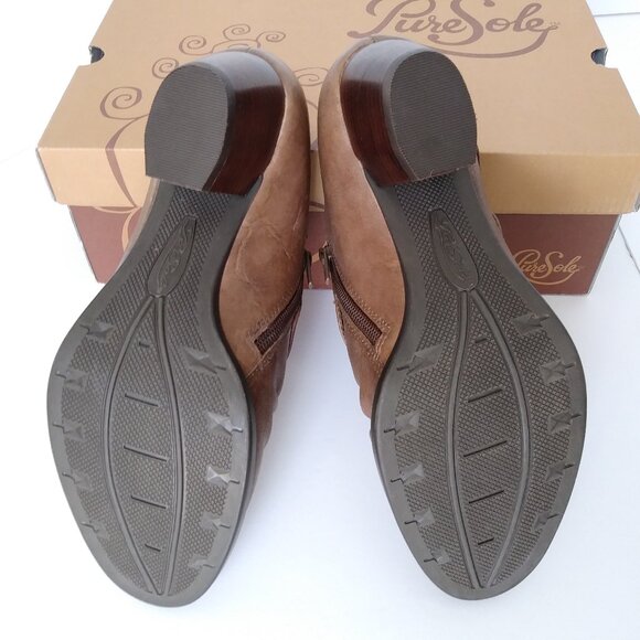 Pure Sole "Rowdy" Leather Chestnut Brown Shootie Bootie- 8.5M - Picture 5 of 9